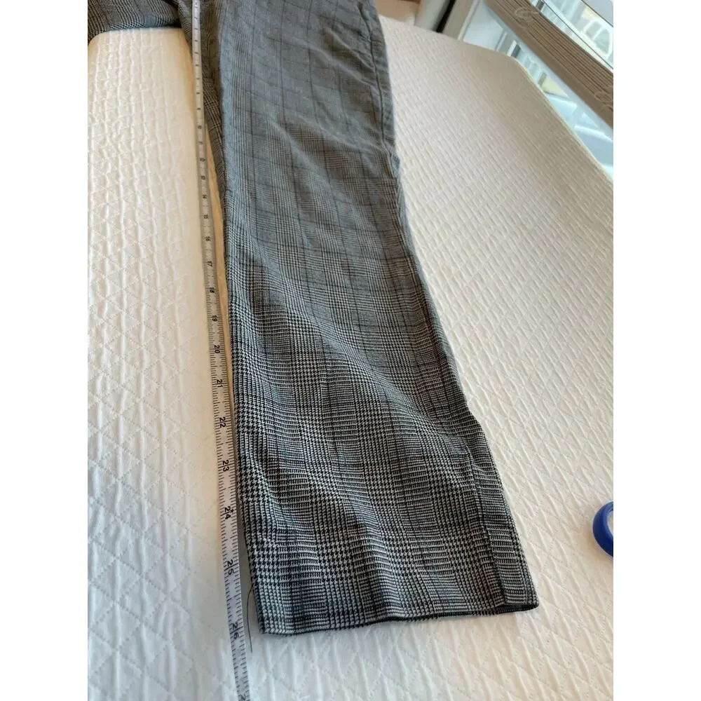 Loft Trouser Pants Work Office High Waist Skinny Plaid Comfort Size 8 Stretch